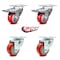 Service Caster 3 Inch Red Polyurethane Wheel Swivel Top Plate Caster Total Lock Brakes, 2PK SCC-TTL20S314-PPUB-RED-2-S-2 - alternate 5